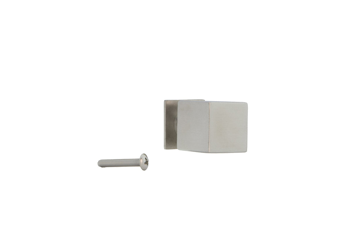 Quadratischer Möbelknauf mit 23 mm hohem Hals aus Edelstahl