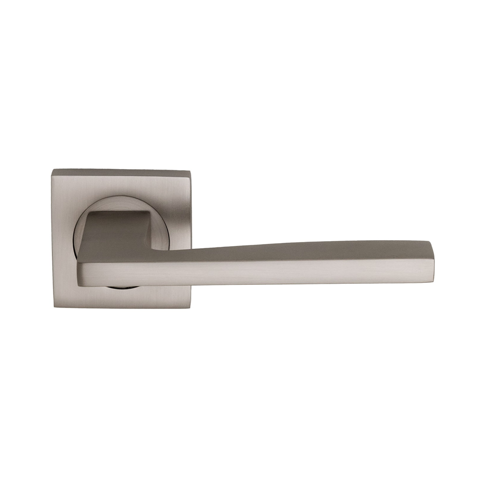 Deurkruk model '10-23' van aluminium met vierkante rozet in mat nikkel
