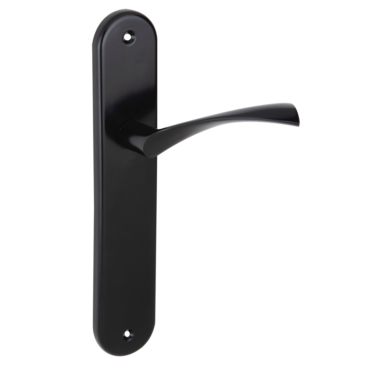 Poignée de porte modèle '130' en zamak avec plaque ovale, finition noir mat