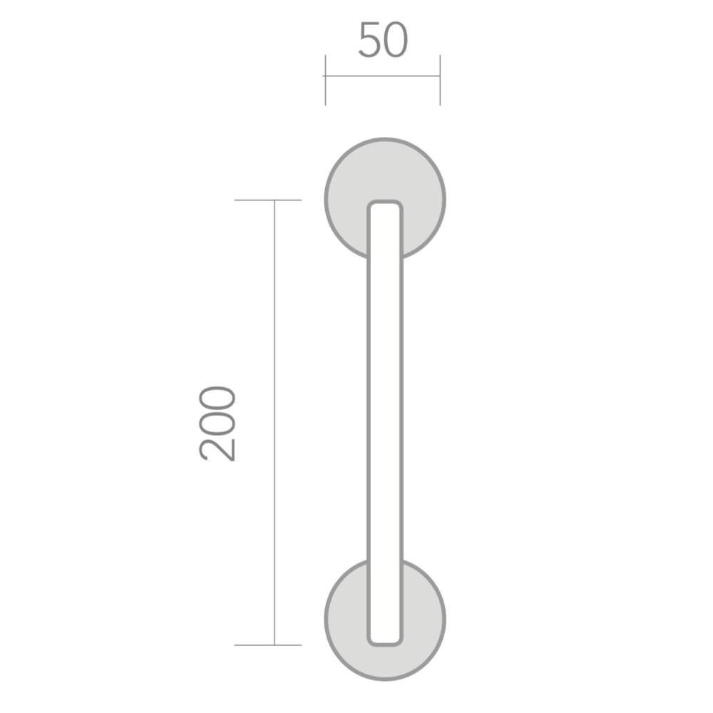 Deurgreep in golfmodel voor schuifdeur met ronde rozet model 130A