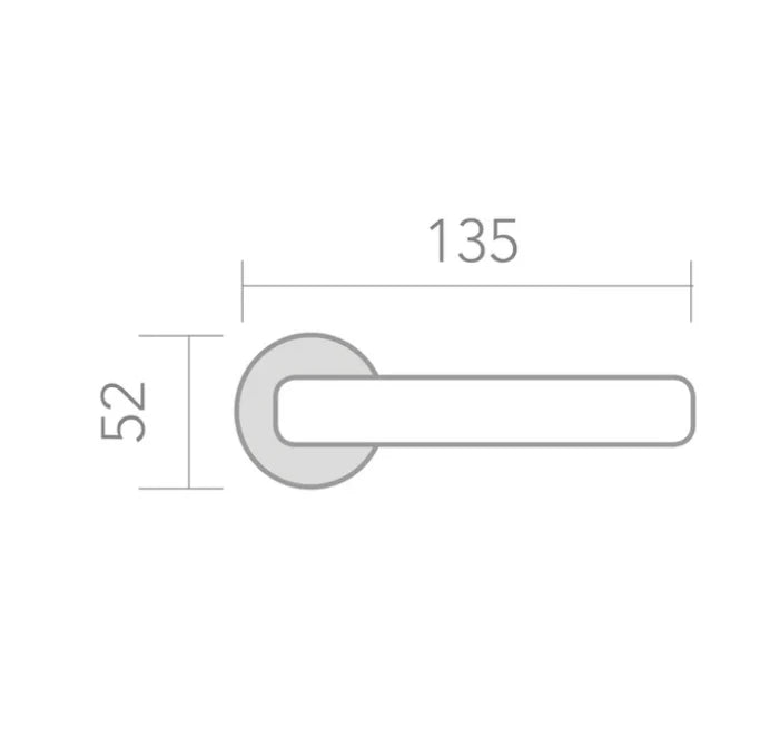 Türklinke '110' aus Aluminium mit runder Rosette in satiniertem Nickel-Finish