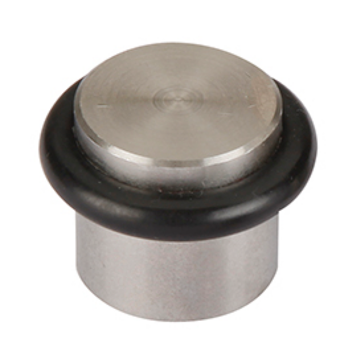 Cilindrische deurstop met rubberen stootdop en een diameter van 24 mm