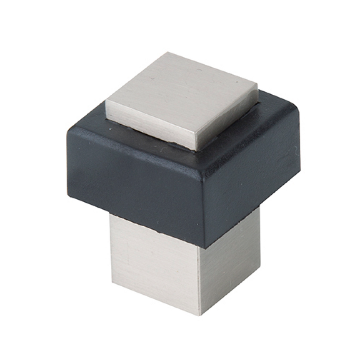 Vierkante deurstopper van 17 mm breed met brede rubberen rand voor deuren