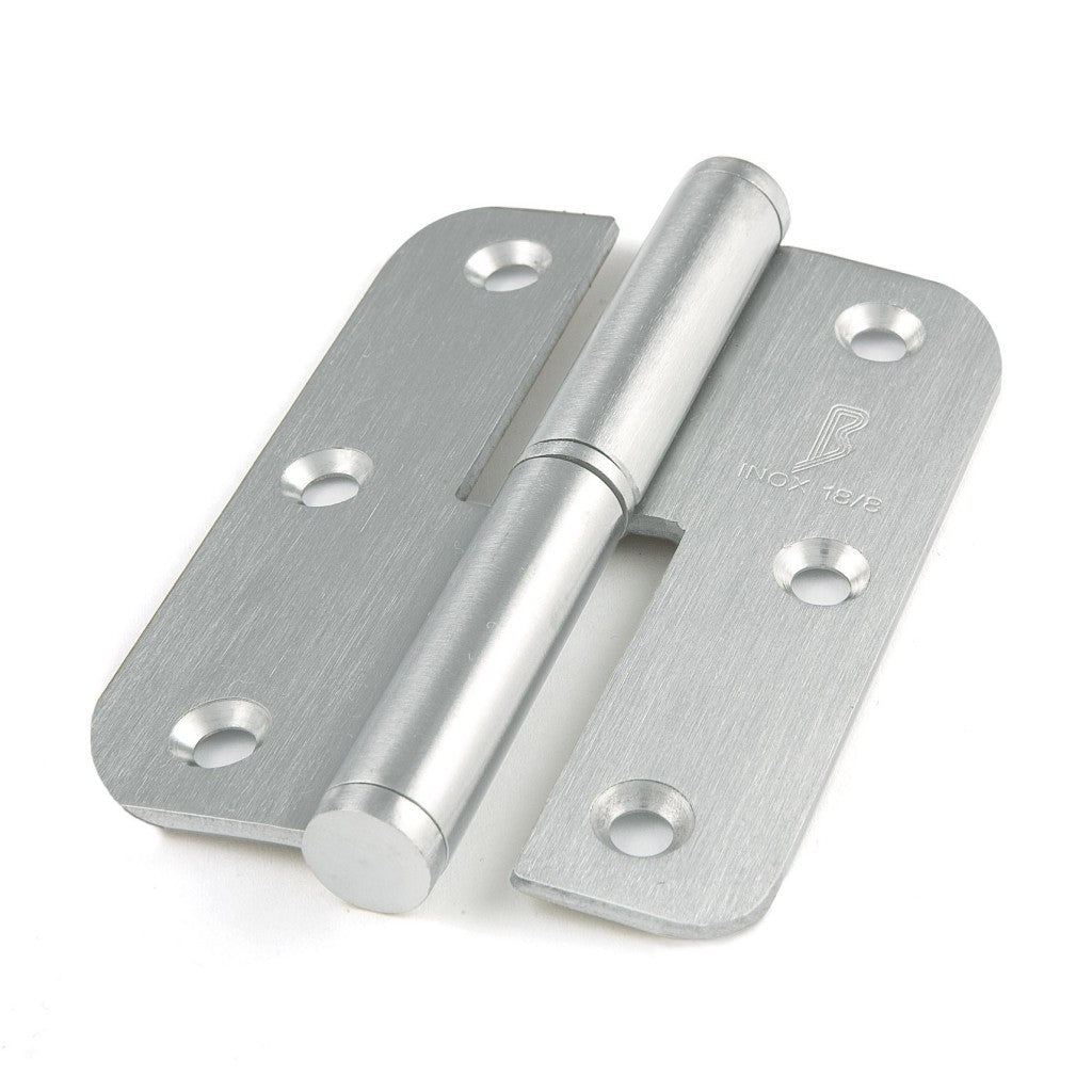 Paumelle à lame ronde en acier inoxydable, hauteur 76 mm, sans ornement