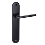 Aluminium deurklink model '530' met ovaal schild in matzwarte afwerking voor deuren