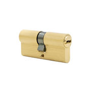 Veiligheidscilinder met knop in messing afwerking en paracentrische sleutel 35x35