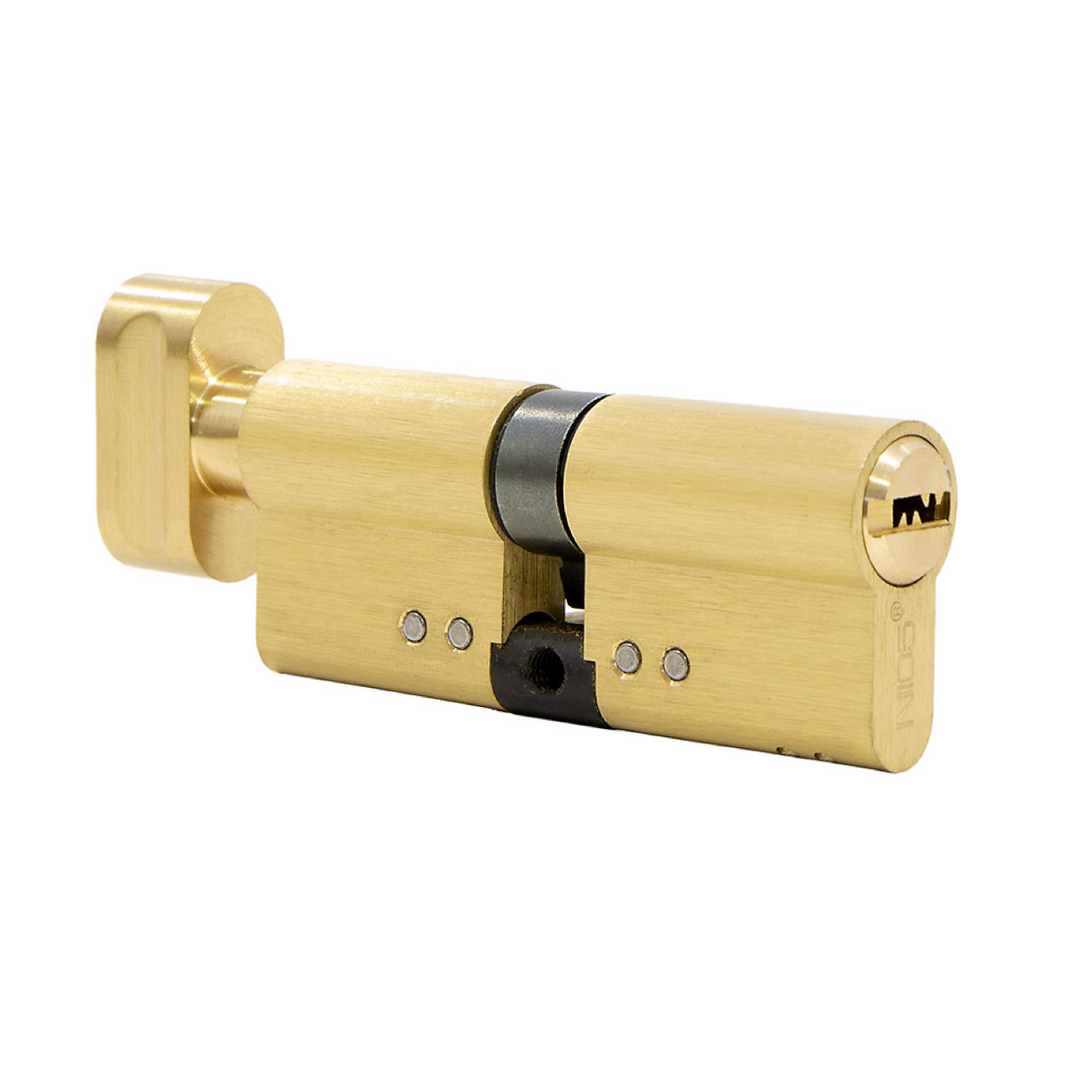 Messing veiligheidscilinder 35x35 met knop voor deuren