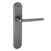 Aluminium deurkruk met ovaal schild 250x48 mm in grafiet afwerking voor binnendeuren