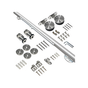 Kit de quincaillerie en acier inoxydable pour porte coulissante en bois avec freins