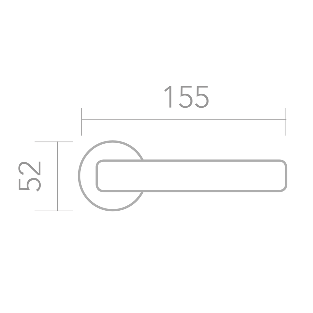 Zamak deurklink model 640 met ronde rozet in grafiet afwerking voor deuren