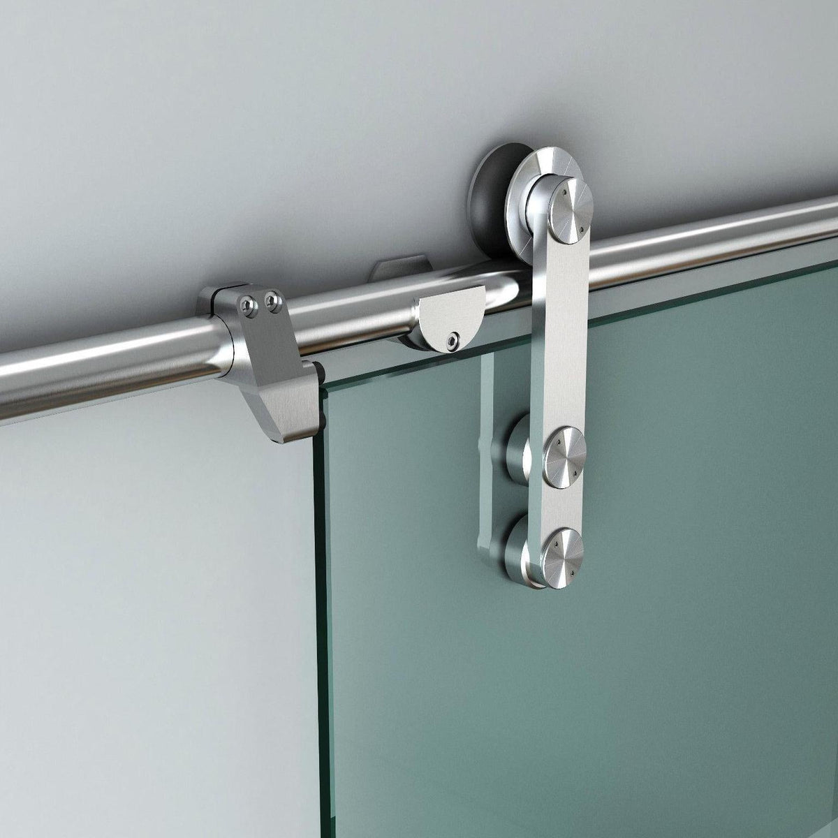 Ferrure en acier inoxydable pour porte coulissante extérieure en verre