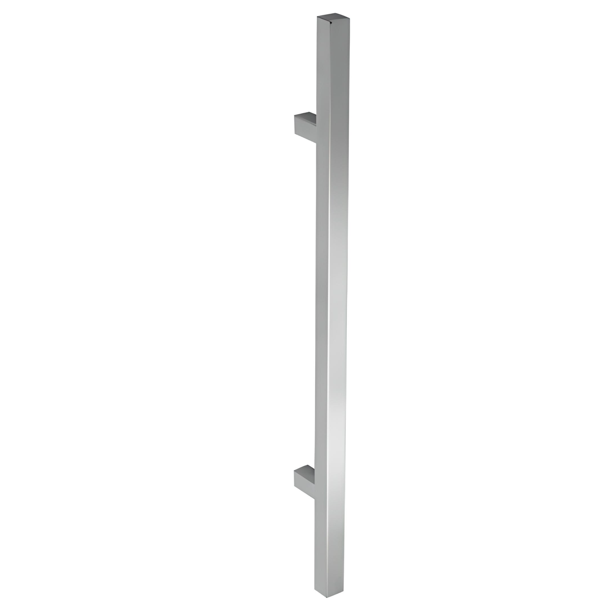 Vierkante roestvrijstalen handgreep, 400 mm hart-op-hart afstand en 32 mm dik, voor hout en glas