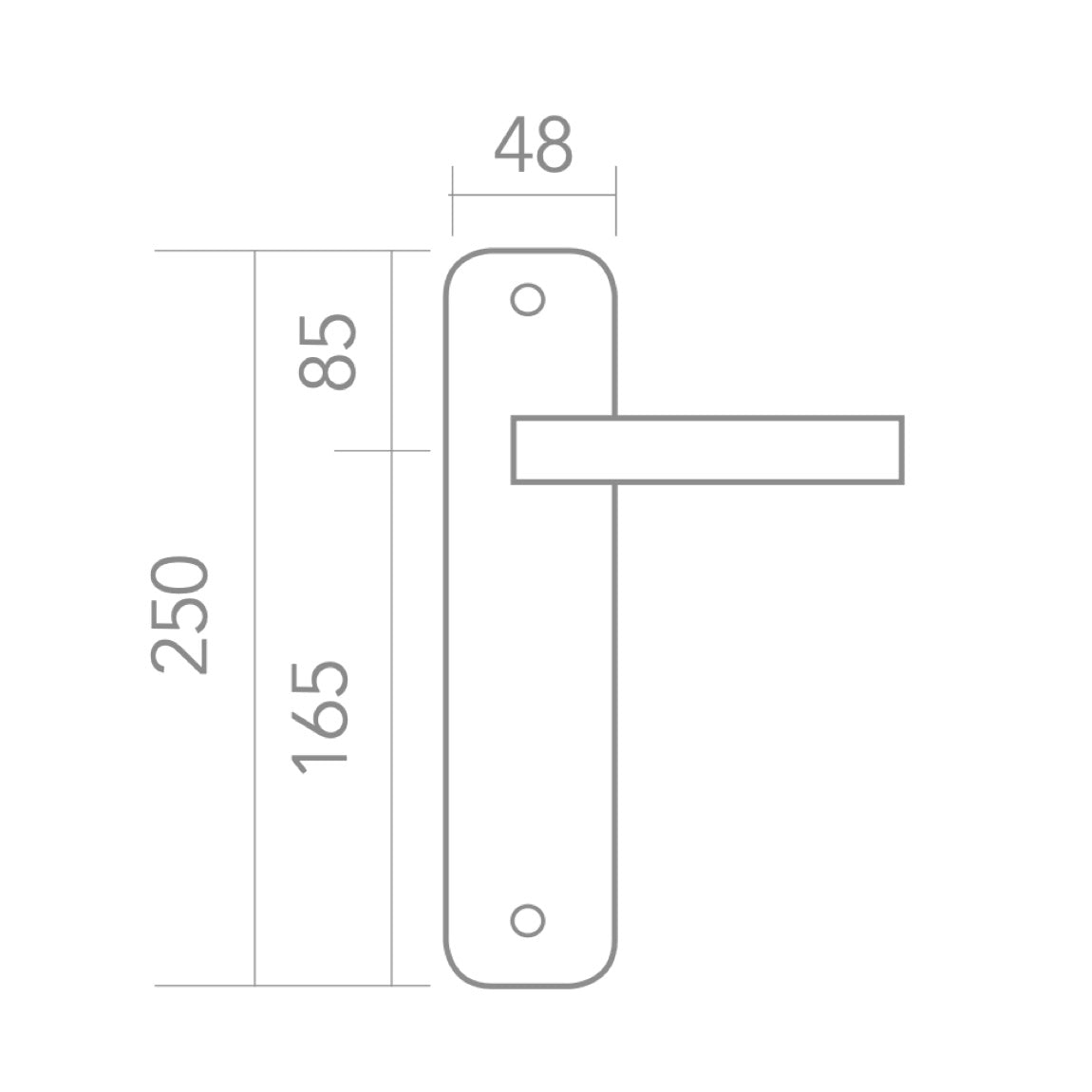 Aluminium deurklink model '530' met ovaal schild in matzwarte afwerking voor deuren