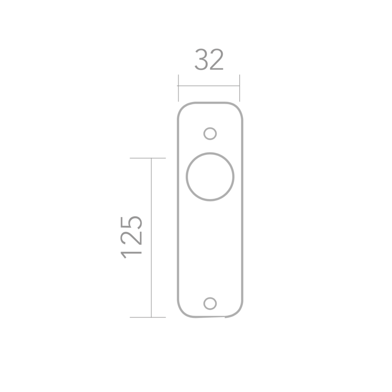 Medidas de Pomo con placa de zamak en acabado negro modelo 1102