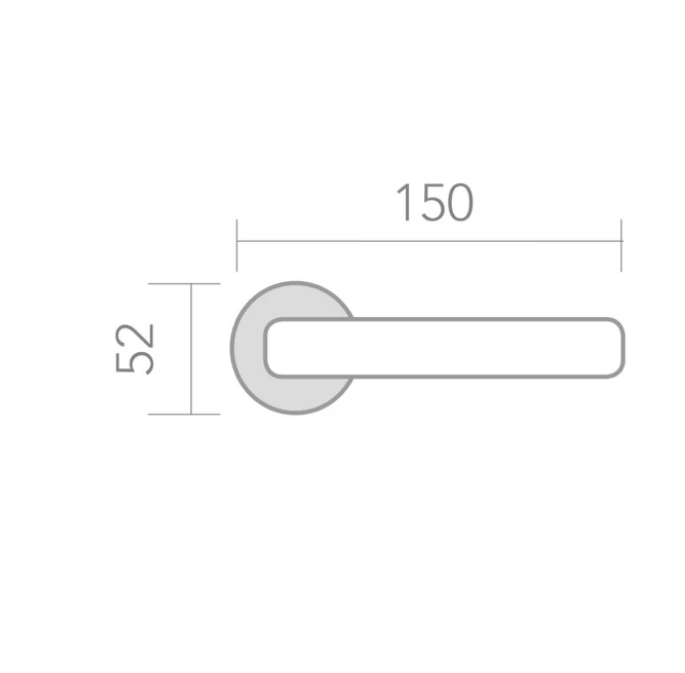 Türklinke mit runder Rosette aus Aluminium R-210 Graphit
