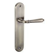 Deurkruk met ovaal schild van mat bronskleurig aluminium 250x48 mm voor binnendeuren