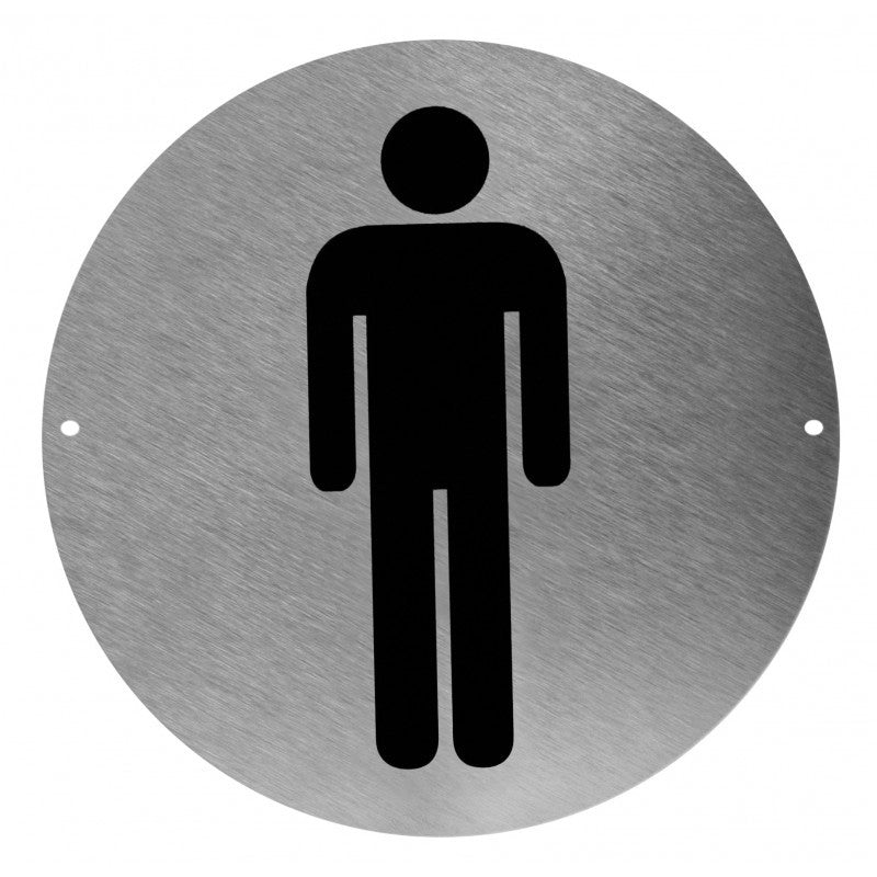 Roestvrijstalen bordje voor herentoilet
